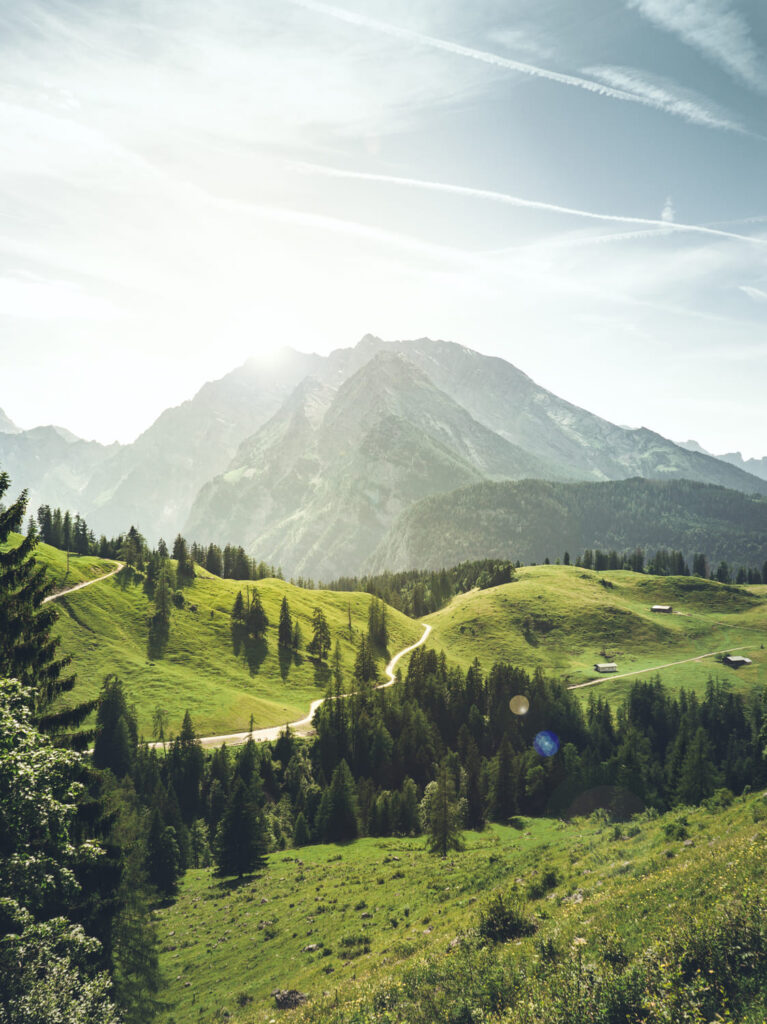 Blick auf den Watzmann von Königsbach im Nationalpark Berchtesgaden
